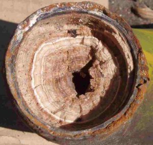 Blocked pipe due to limescale Closed Pipe due to Limescale